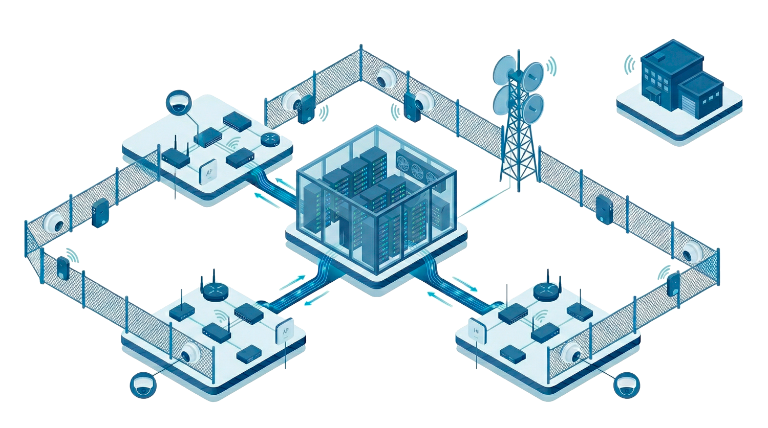 asdt-tech-proyecto-infraestructura-integrado_1500 En ASDT.tech desplegamos redes redundantes con gateways y AP, cámaras perimetrales Ubiquiti, sensores de alarma Ajax y enlaces de radio a la sala de control.